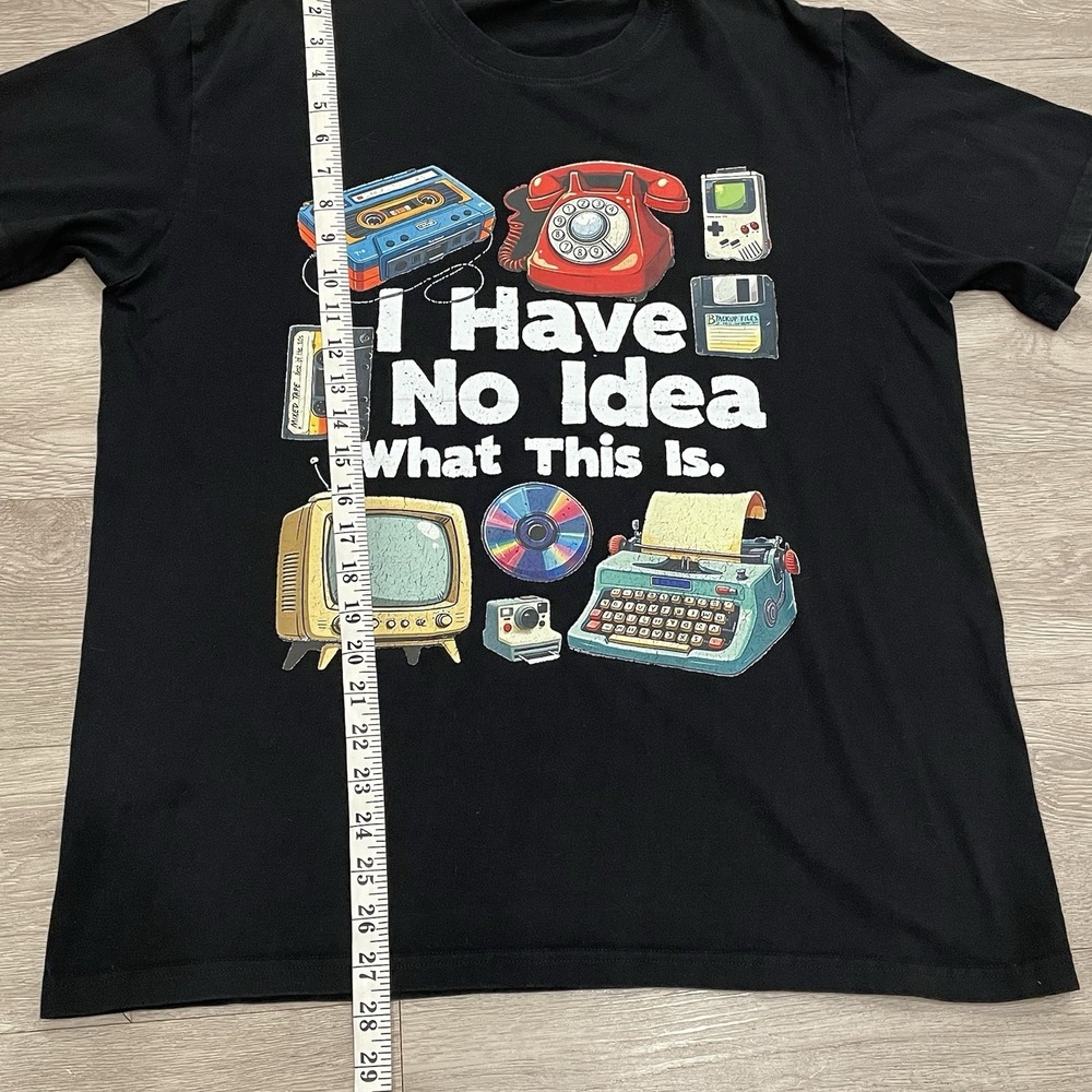 Retro Graphic T Shirt Black Novelty Old Skool Tee Short Sleeve Casual READ - Picture 3 of 4